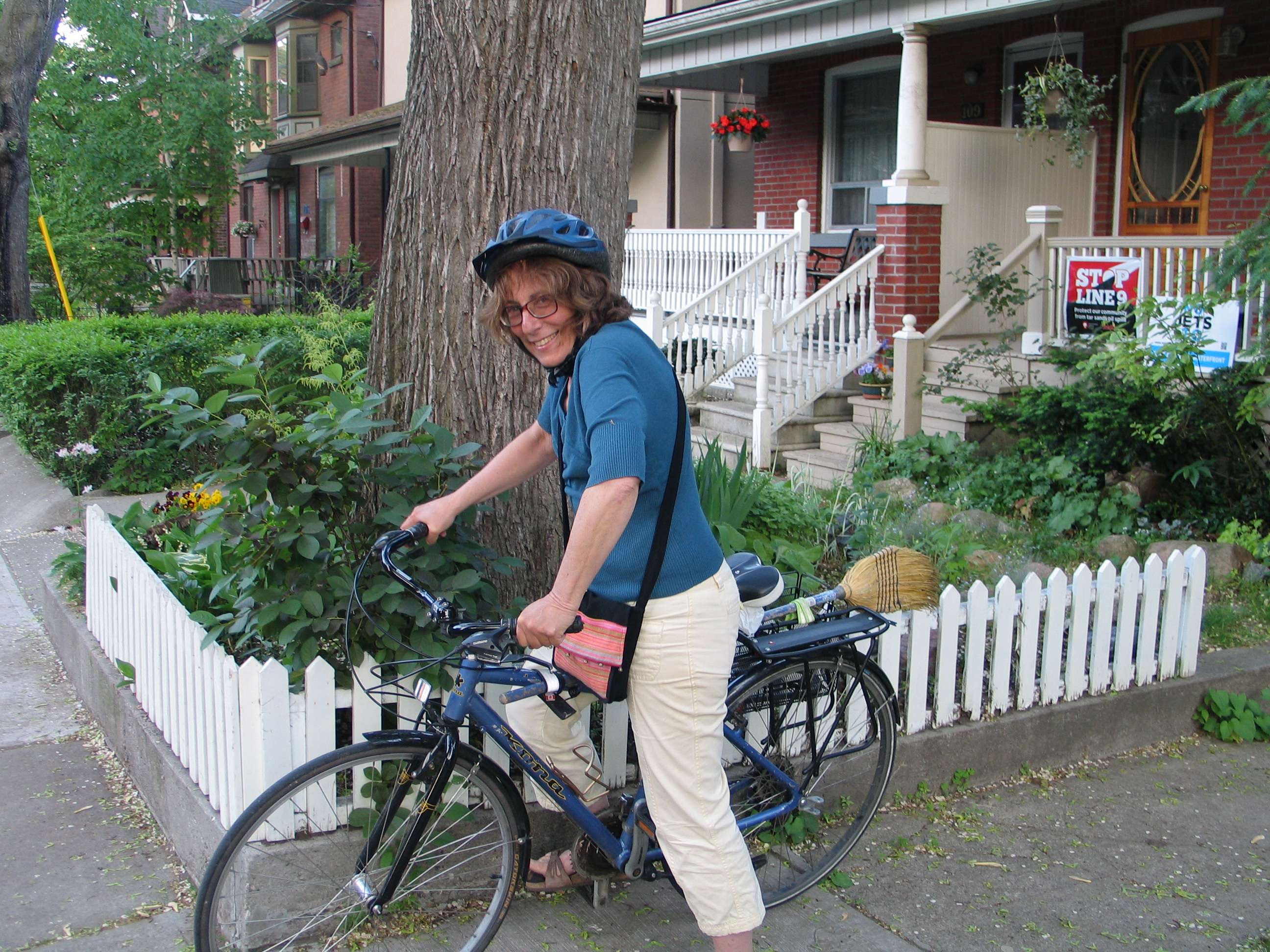 Miriam Garfinkle on her bicycle